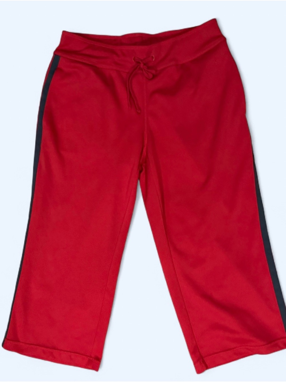 Danskin Red Capri women’s Sweatpants with Black Side Stripe